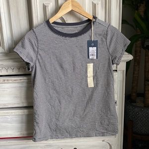 Gray & white stripped T